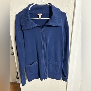 White Stag Women’s Blue Cotton Full Zip Jacket with Pockets XL